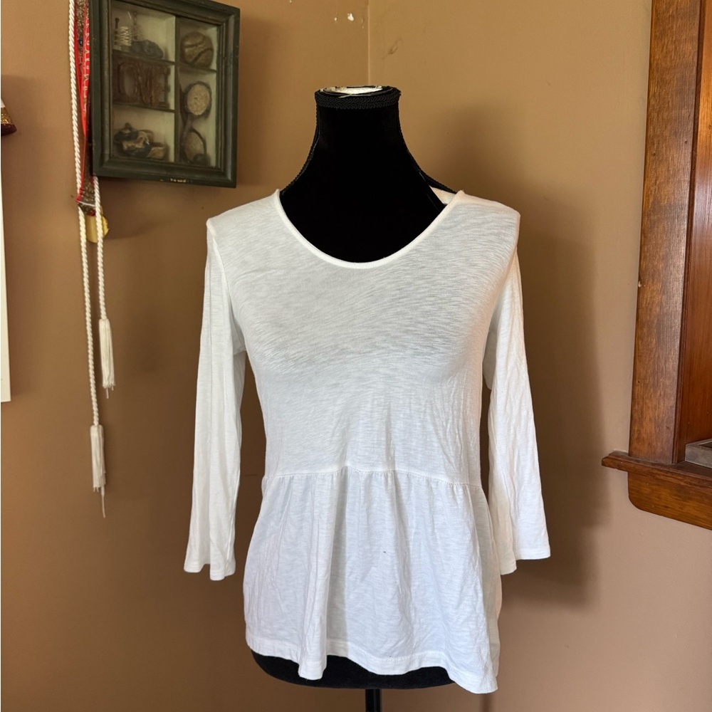 St. Tropez White Peplum Blouse